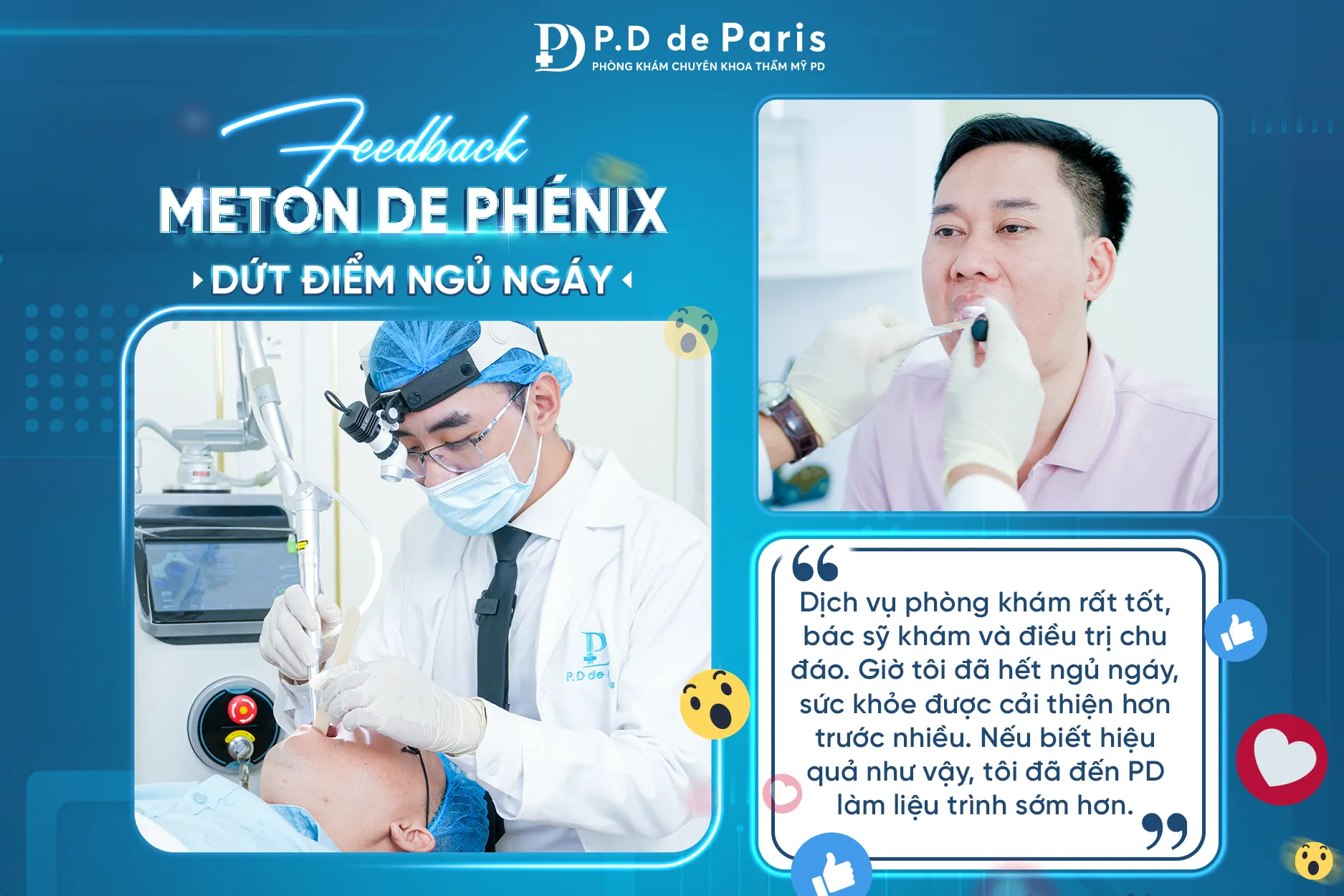 Điều trị ngủ ngáy dứt điểm bằng công nghệ Ultra RF Snoring tại phòng khám P.D de Paris