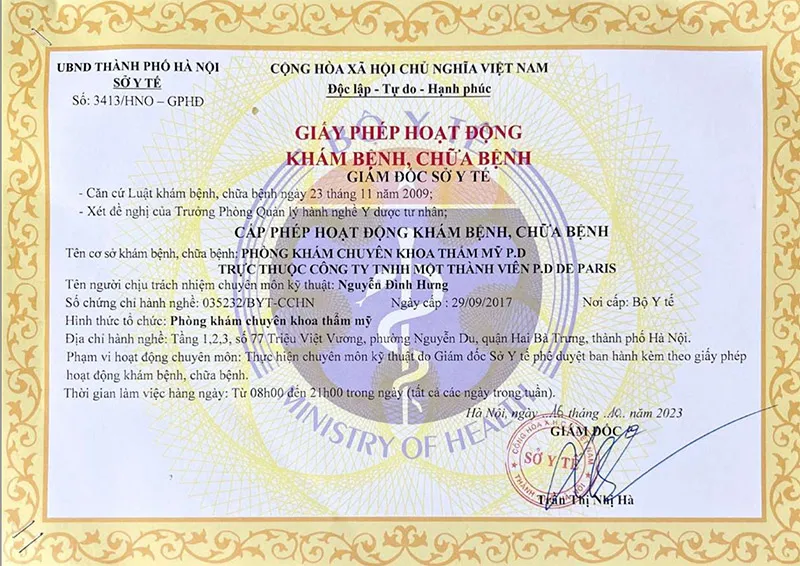 Phòng khám thẩm mỹ PD De Paris khẳng định uy tín chất lượng trong ngành thẩm mỹ